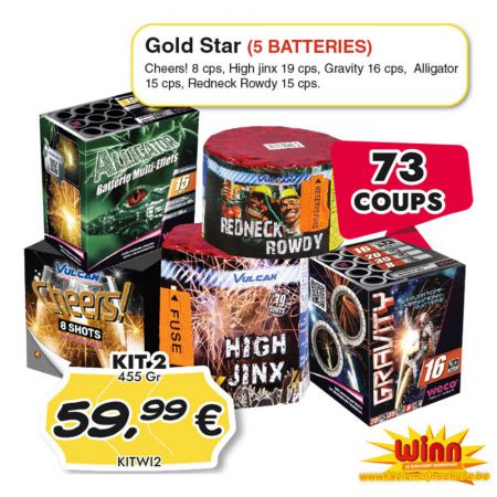 kit 2 gold star 5 batteries 